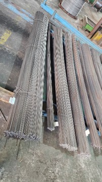Steel wire bundles stacked